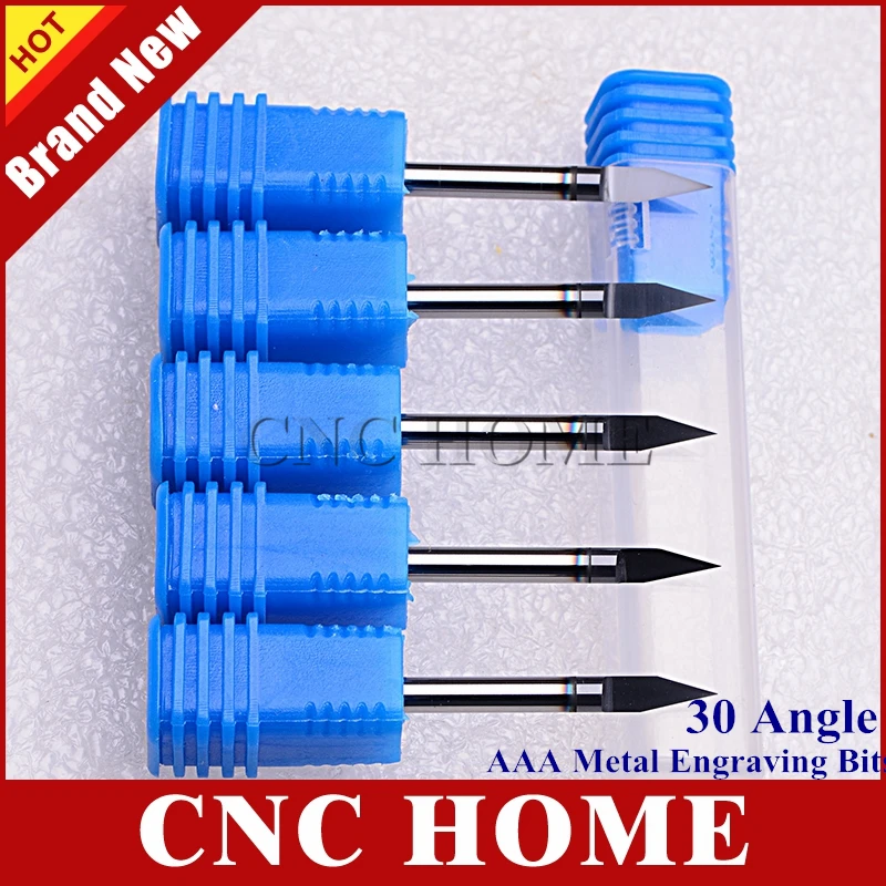 

5pcs 30 Angle 3.175mm Shank Nano Tech Metal Engraving Bit Import 3A Carbide Milling Cutter CNC Router Bits for Aluminum Copper