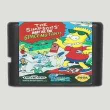 The Simpsons Bart Vs. The Space m'jtans 16 bit MD игровая карта для sega Mega Drive для Genesis