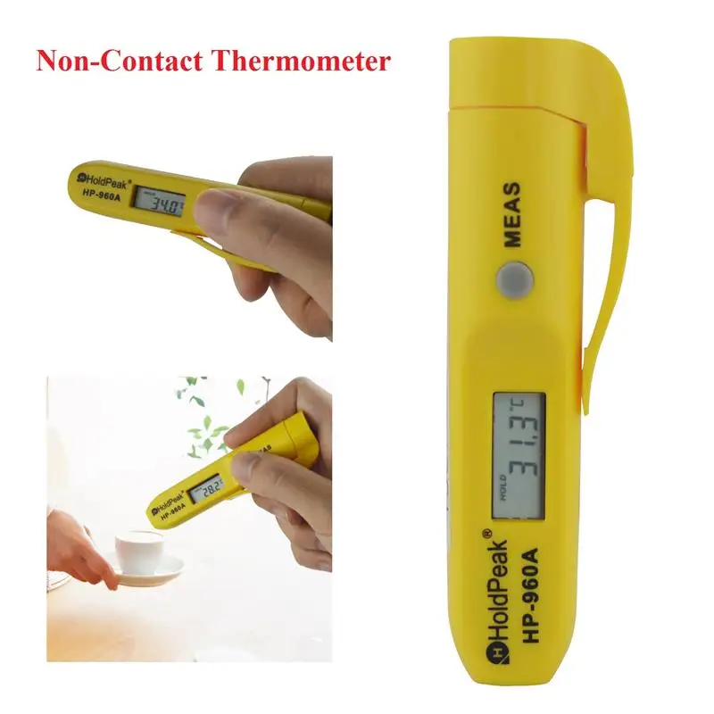 

HoldPeak HP-960C Infrared Digital Thermometer Pen Type Portable Non Contact Mini Tester Laser Temperature Instrument -30-275'C