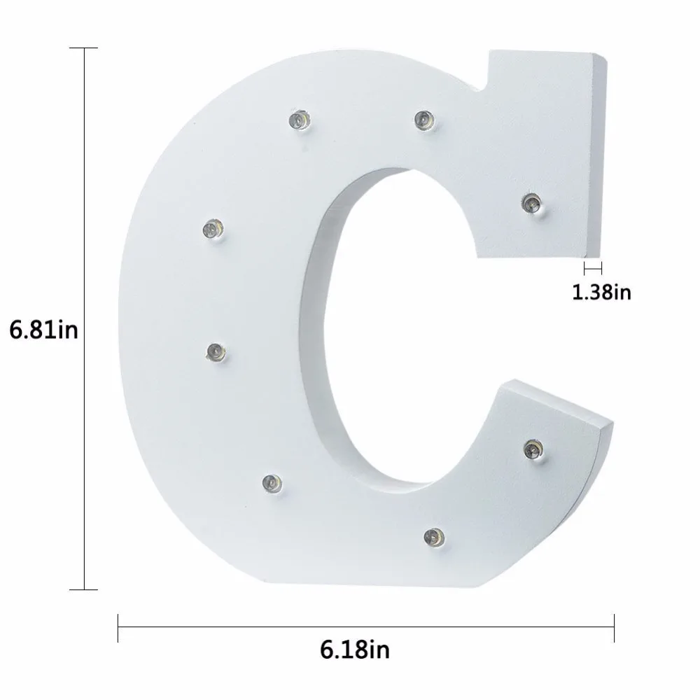 26 букв светодиодный ночник Атмосфера лампы теплый белый Алфавит лампа для рождения Свадебная вечеринка Спальня Настенный декор огни