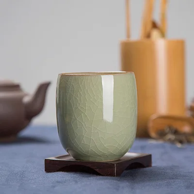 Изысканный Diyao Geyao Китай Фарфоровая чашка Ge печи Китайский Longquan Celadon миска гайвань Celadon кракле чашки чая 155 мл чайный набор - Цвет: G