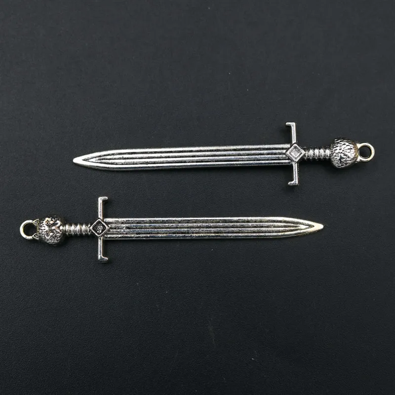 WKOUD 6 шт. античное серебро Ретро Epee ожерелье с подвесками браслет DIY металлические ювелирные подвески из сплава A1764