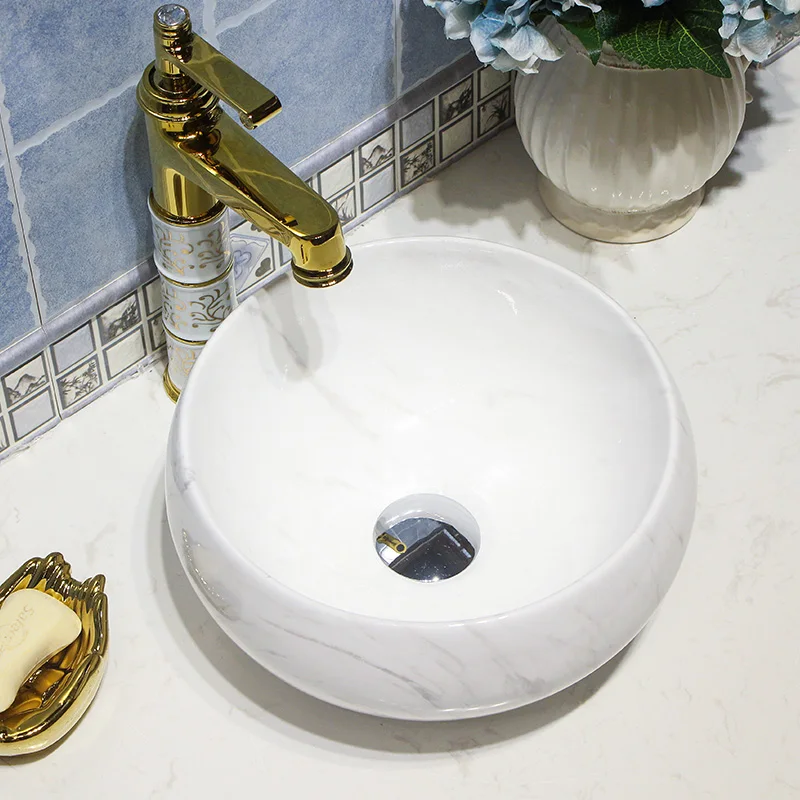 Europe Vintage Style Art Counter top Basin Sink Handmade Vessel Sink Vanities art Ceramic wash basin Bathroom sink (11)