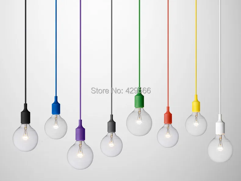 E27 Plastic Pendant Lamp Socket With Weaving Wire And