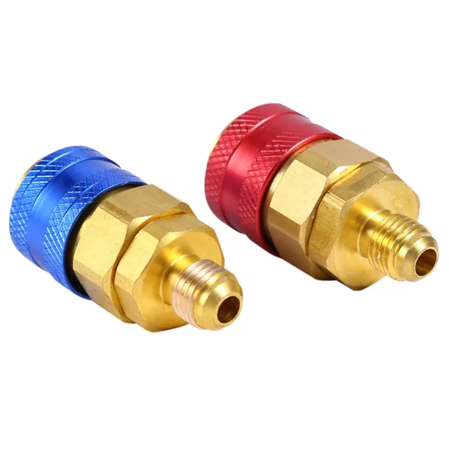 1 Pair R134a Auto Car AC Manifold Quick Coupler Connector Brass