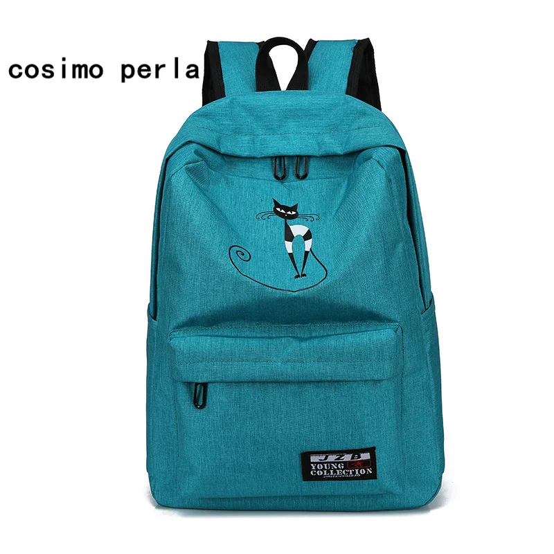 

High Quality Cute Cat Printing Canvas Backpack School Bookbags for Teenage Girls Nylon Women Backpacks College Rucksack Mochilas