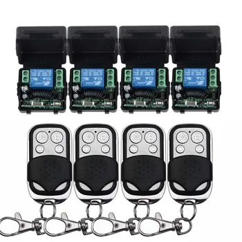 

12V 1CH Wireless Remote Control Switch System 4 Transmitter & 4 Receiver Relay Smart House z-wave