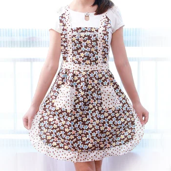 

Fashion Cute Apron Overalls Pocket Double Apron Chef Waterproof And Oil Kitchen Apron Women Cooking Apron Free Shipping