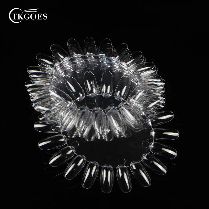 

TKGOES 10Pcs Clear Fake Nail Art Display 20 Tips / Piece Nail Polish Glue Display Wheel Design For Beauty Nails Tool Set Art
