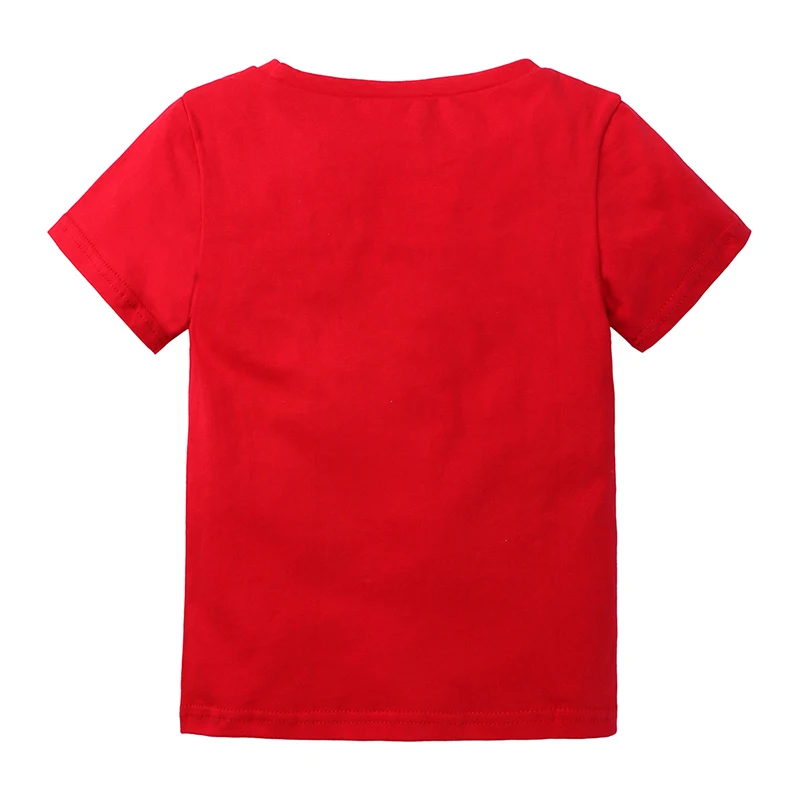 Летняя футболка для маленьких мальчиков, волшебные двусторонние пайетки, одежда для девочек, хлопковая Повседневная футболка унисекс с короткими рукавами и рисунком, DBT112