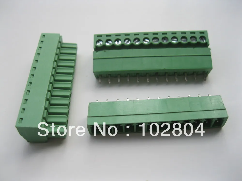

12 Pcs Per Lot Screw Terminal Block Connector 3.5mm 12 way/pin Green Pluggable Type HIGH Quality HOT Sale