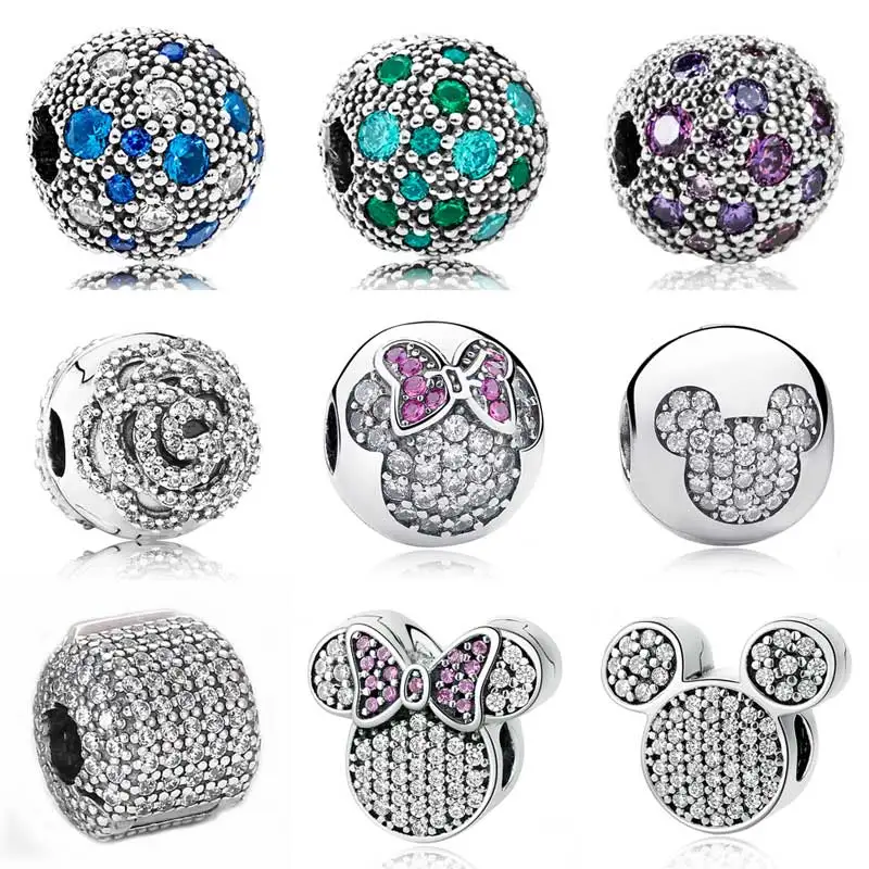 

Pave Barrel Cartoon Mouse Multicolor Cosmic Stars Fixed Clip Stopper Bead Fit Pandora Bracelet 925 Sterling Silver Charm Jewelry