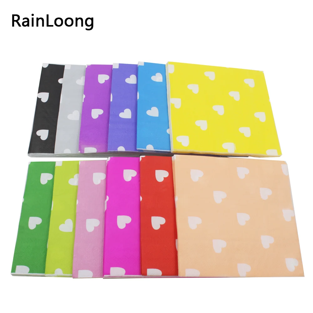 

[RainLoong] Printed Feature Love Paper Napkin Event & Party Supplies Tissue Decoupage Servilleta 33cm*33cm 20pcs/pack/lot