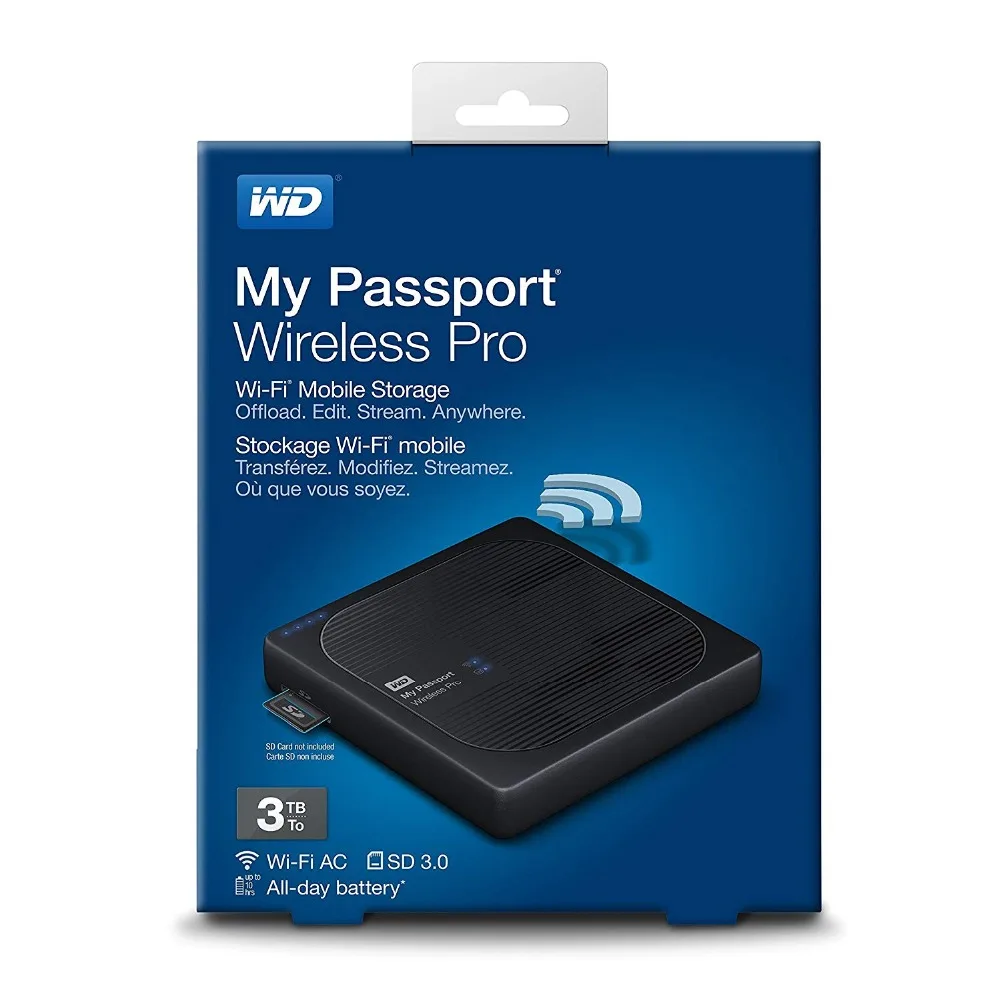Жесткий диск Western Digital WD 2 ТБ 3 ТБ 4 ТБ свой паспорт Беспроводной Pro Портативный внешний жесткий диск-Wi-Fi USB 3,0-батарея(до 10 часов
