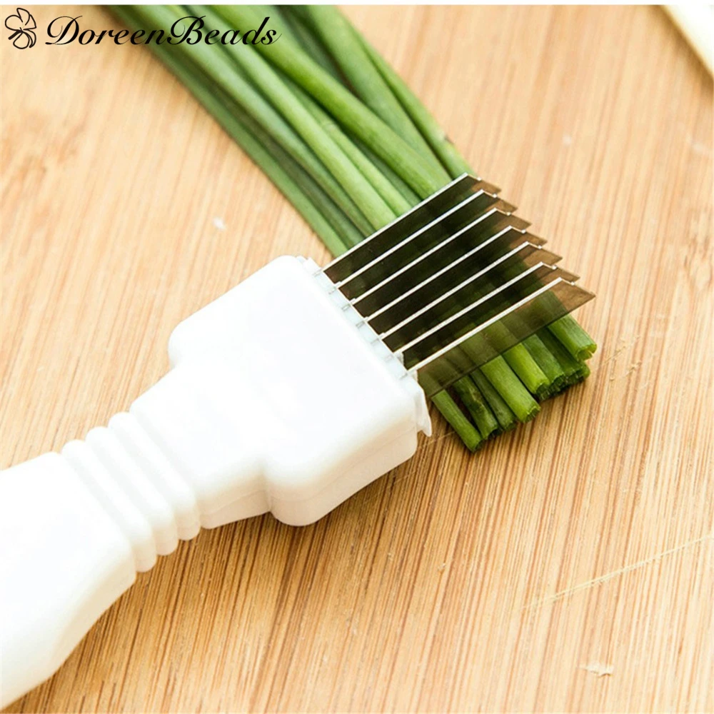 

DoreenBeads Onion Vegetable Cutter Slicer Scallion Slicer Practical Kitchen knife Tools White 16cm(6 2/8") x 3cm(1 1/8") 1 PC