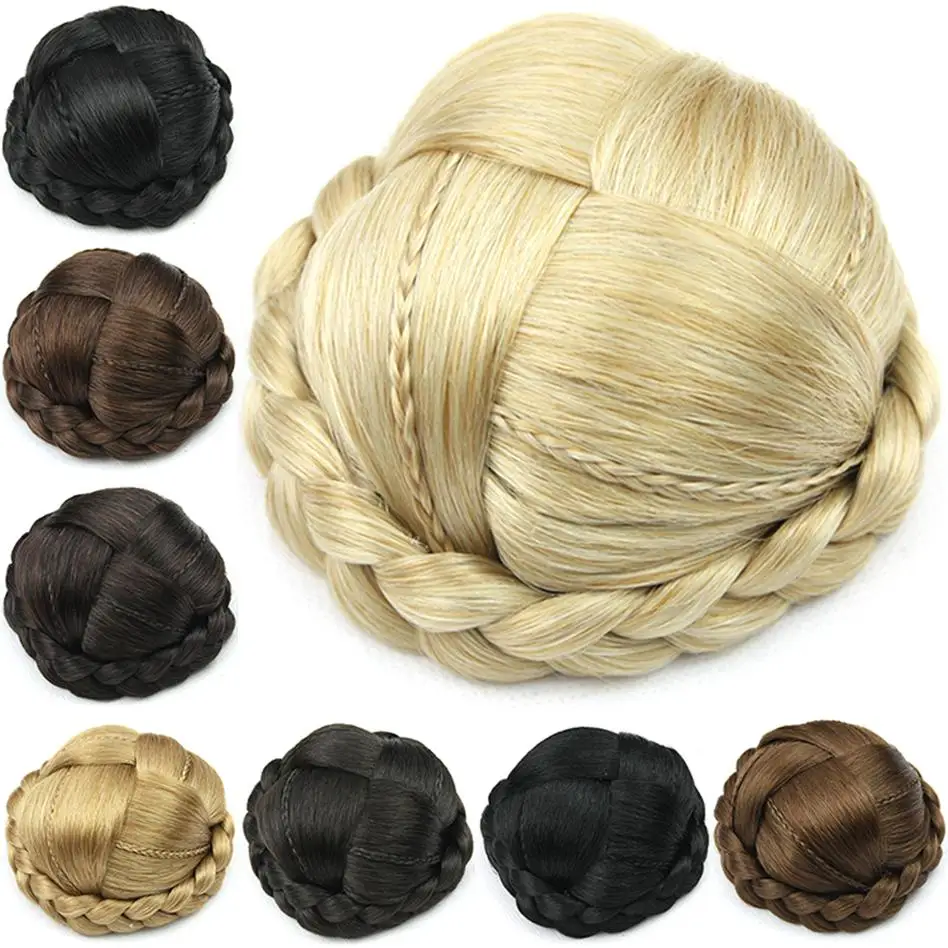 Soowee 8 Colors Small Size Knitted Hair Braided Chignon Synthetic
