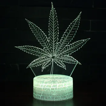 

Maple Leaf 3d Small Night Lamp Modeling Led Visual Stereo Led Night Light Usb Led Kids Room Led 3d Lamp