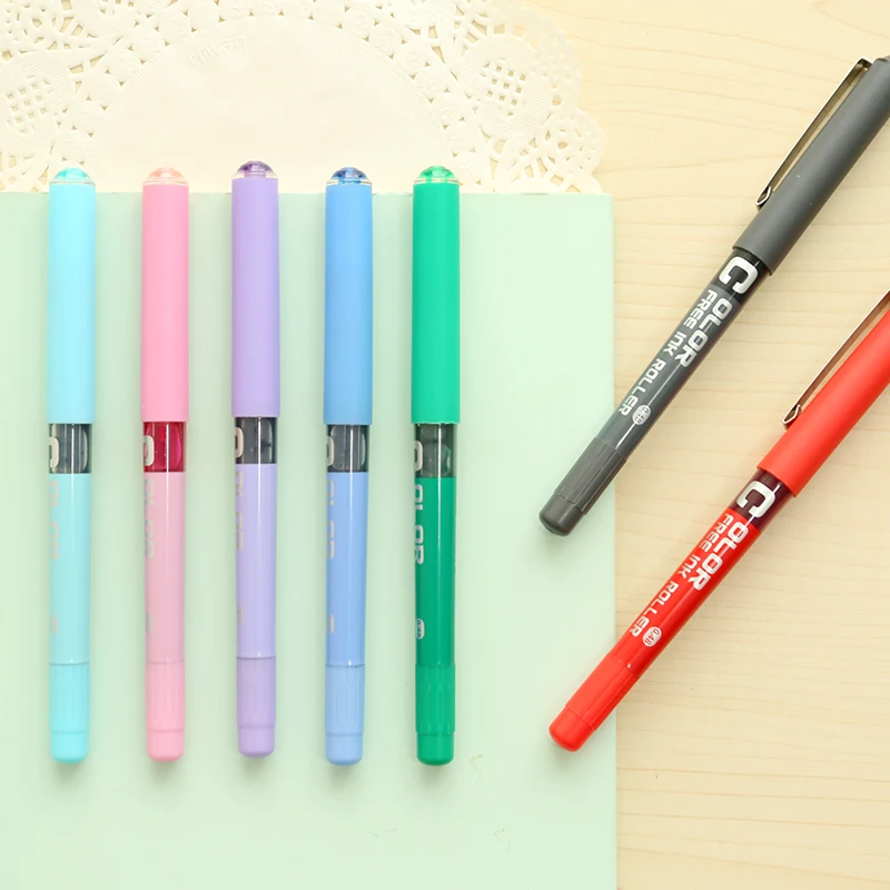 

28 pcs/Lot Free ink writing pen 7 color 0.38mm roller ball pens for writing Wholesale Stationery Office School supplies FB974