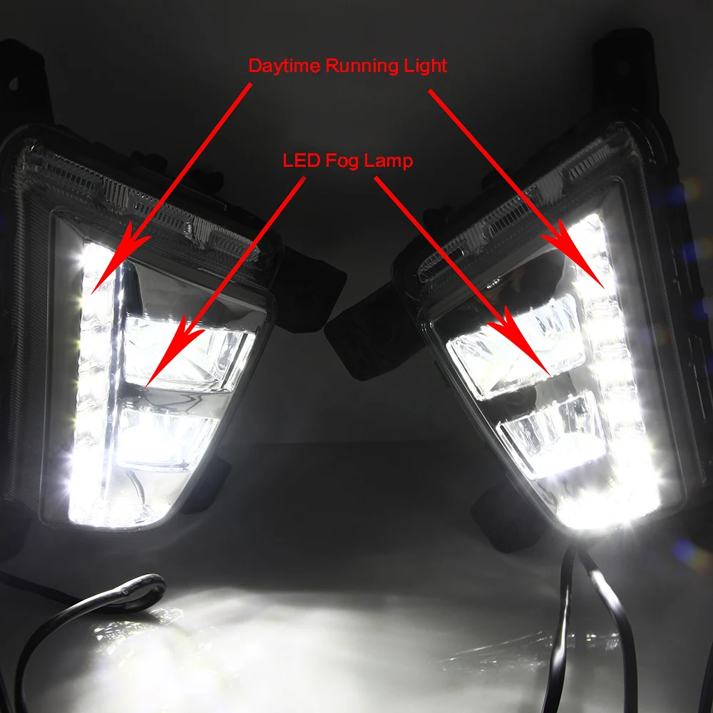 NOVSIGHT дневные ходовые огни Противотуманные фары подходят для Hyundai IX25 2015 2016 2017 2 шт.