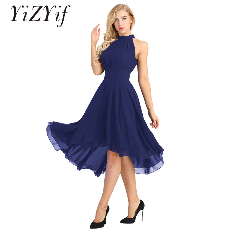 YiZYiF Bridal Women Dress Halter Neck ...