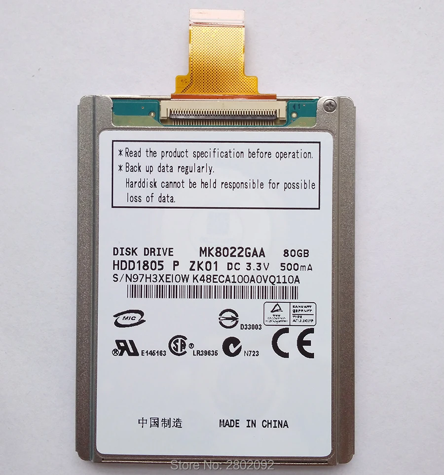 Новинка 3 5 дюймовый жёсткий диск MK8022gaa и кабель для жесткого диска ce ZIF 80 ГБ