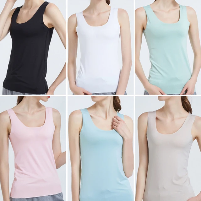 Camisola sin mangas para mujer, camisetas sin mangas de Color sólido, camiseta Sexy sin costuras, chaleco informal para mujer, camiseta de fondo 2019 Camisola sin mangas para mujer, camisetas sin mangas de Color sólido, camiseta Sexy sin costuras, chaleco informal para mujer, camiseta de fondo 2019