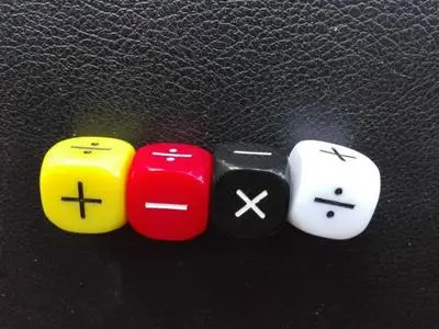 

4Pcs/set New Addition and Subtraction Symbol Dice Operation Baby Teaching Assistant Props 16mm Multiplication and division Dices