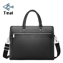 Мужской портфель из натуральной кожи на молнии, деловая сумка через плечо, кожаная двухслойная деловая сумка для ноутбука