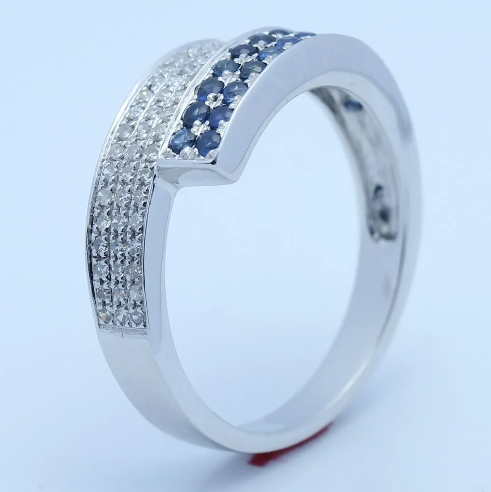Женское кольцо с натуральным бриллиантом и сапфиром 10 к|natural diamond|jewelry women ringsgemstone
