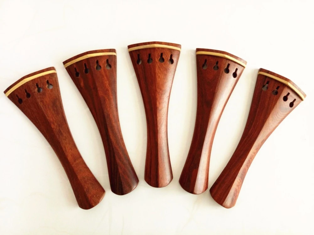 4 pcs 4/4 rosewood Violin Tailpiece fixed Fine Tuners Tail Gut, Violin