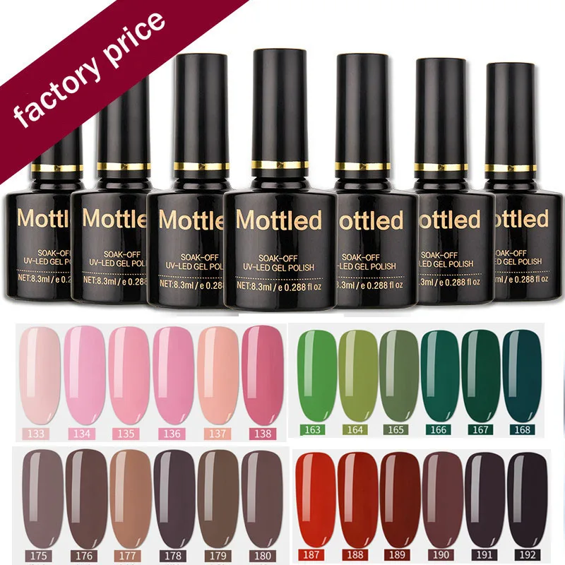 

Mottled Gel Polish Varnish For Manicure UV nail gel polish Colors Vernis Hybrid gel nail polish 252 colors 060-118 Nail Gel