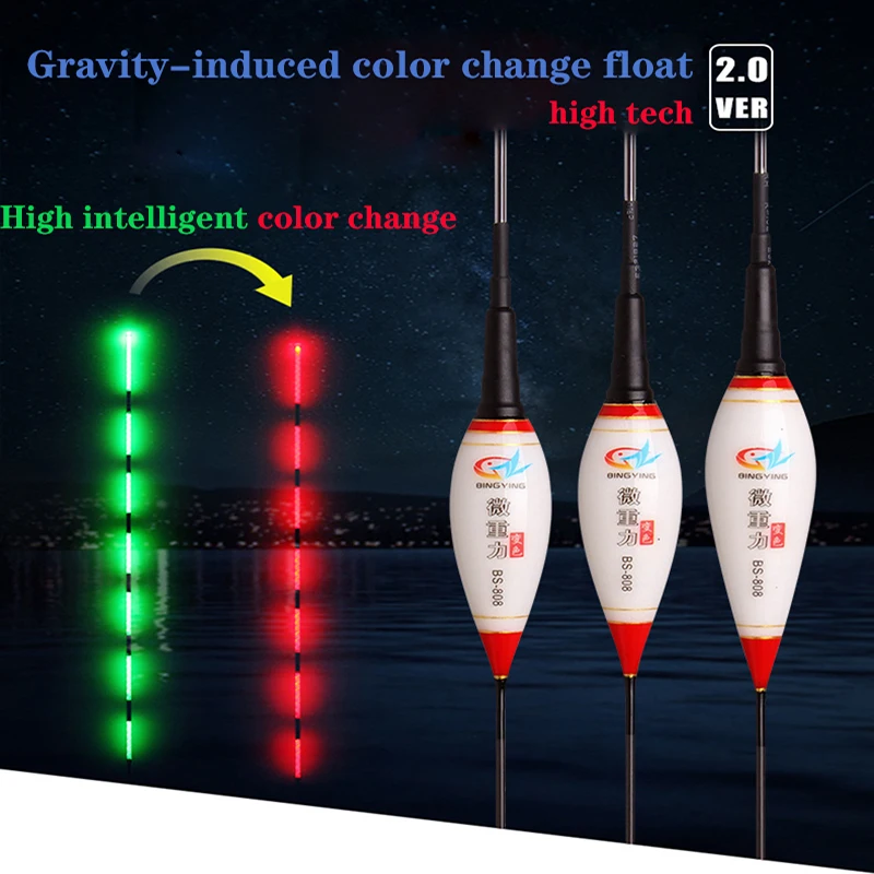 

1Pcs Smart Fishing Led Light Float Night Luminous Fishing Floats Automatically Remind Fishing Float With Button Battery 2019 New