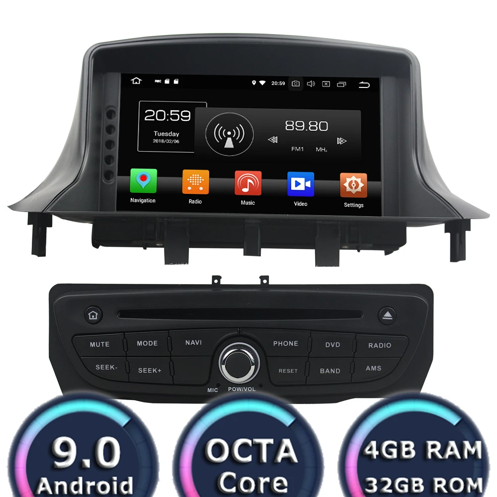 Roadlover 7 &quotAndroid 9 0 автомобильный DVD-плеер авторадио для Megane III Fluence 2009-2016 Стерео GPS