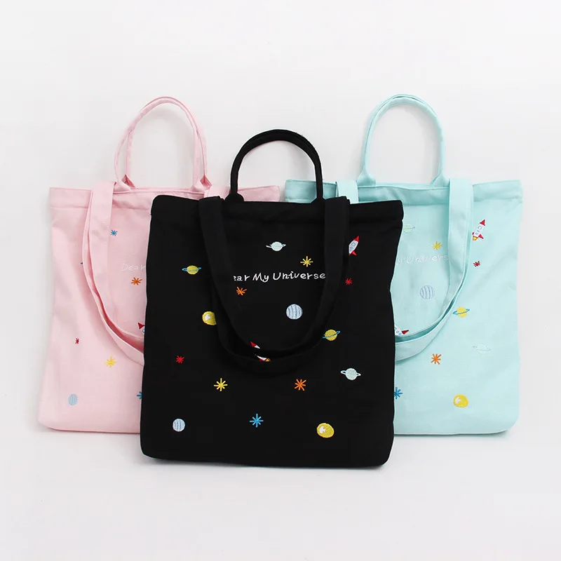 

Korean edition Embroidery Flower original cloth bag wholesale single shoulder canvas handbag women's bag handbag