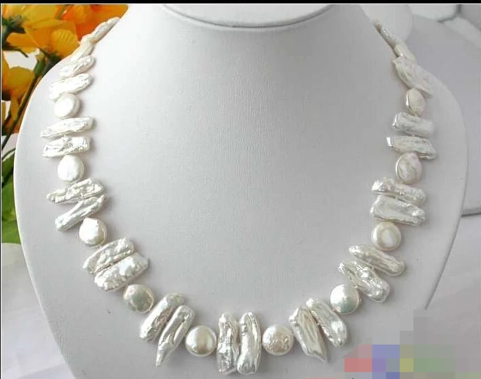 CB199 20&quot 22MM BIWA COIN WHITE FW CULTURED PEARL NECKLACE | Украшения и аксессуары