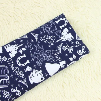 

half meter artificial cotton cartoon print fabric navy bottom soft close to skin garment dress children's apparel material B283