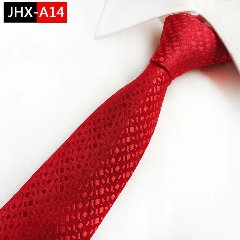 8 см галстук для мужчин Классический Полосатый клетчатый галстук Цветочный Пейсли галстук с геометрическим узором деловые Свадебные вечерние жаккардовые галстуки - Цвет: JHX-A14