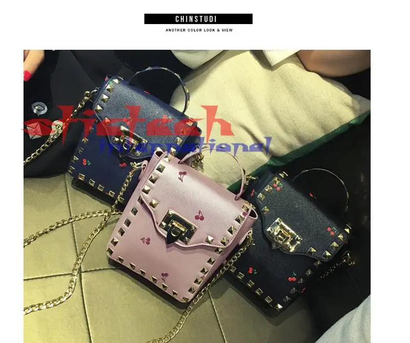 Umhängetasche Durch Frauen blue Black Tasche pink Oder Ems Druck 50 Stücke Kette Niet Dhl 4Z41HYzf