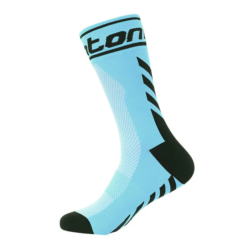 Дышащие мужские носки для езды на велосипеде дорожные яркие нейлоновые велосипедные носки в полоску - Цвет: Небесно-голубой