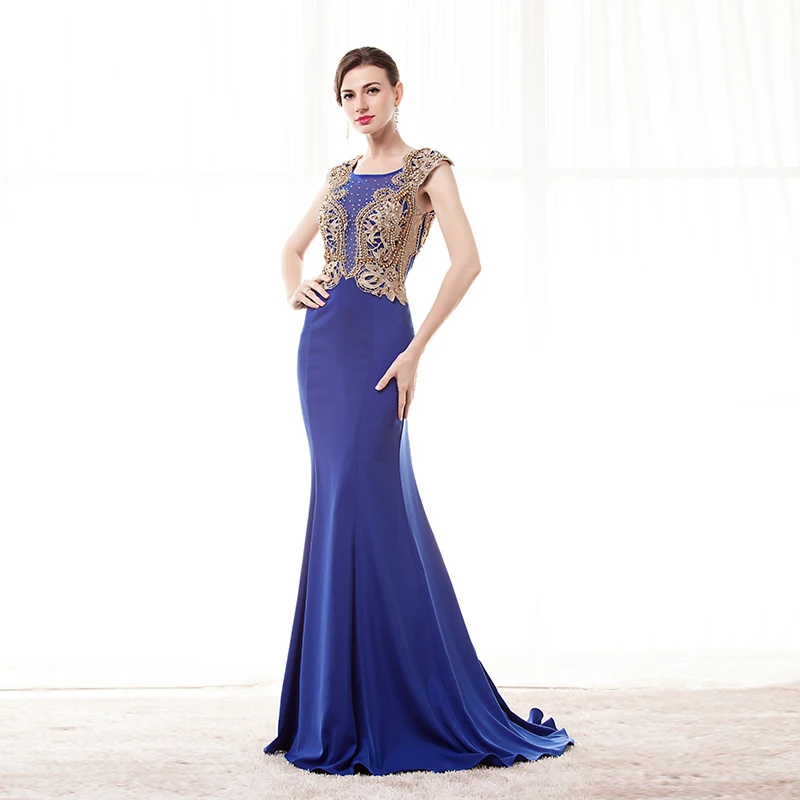 Blue-Mermaid-Prom-Dresses-Long-2017-Cap-Sleeve-Vestido-De-Formatura-Illusion-Back-Formal-Women-Evening (2)