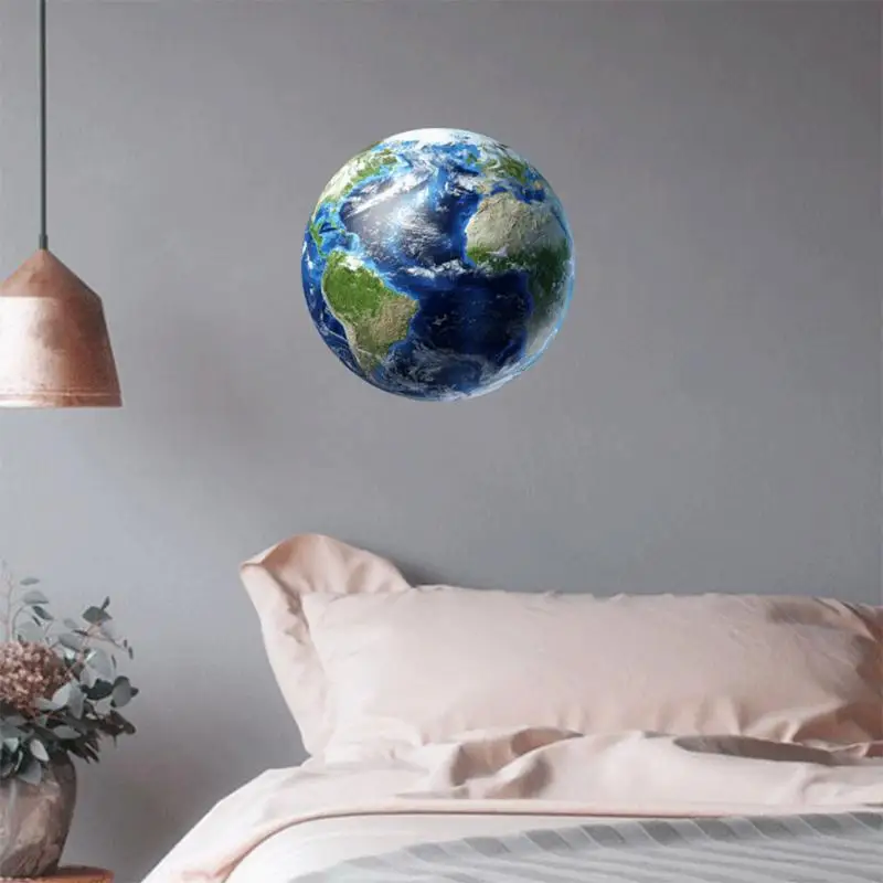 30 см 3D Большая Луна флуоресцентная Настенная Наклейка ПВХ водонепроницаемая