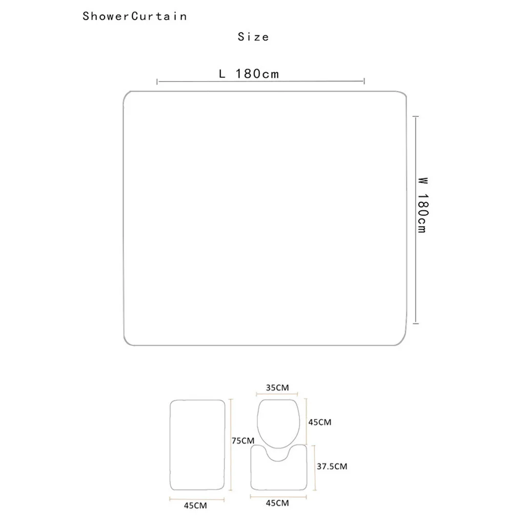 Крышка для унитаза 4 шт. противоскользящая крышка для унитаза полиэфирная накладка набор занавеска для ванной комнаты L0410