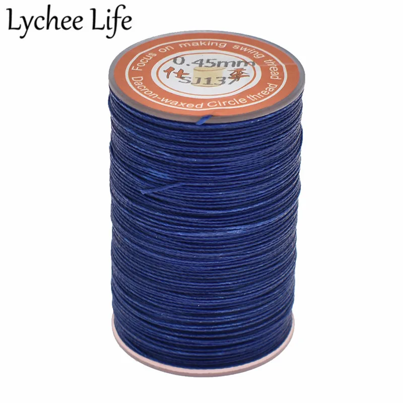 Lychee Life, 60 м, 0,45 мм, круглая Вощеная швейная нить, одноцветная полиэфирная швейная кожаная нить, ручная работа, швейные принадлежности для одежды