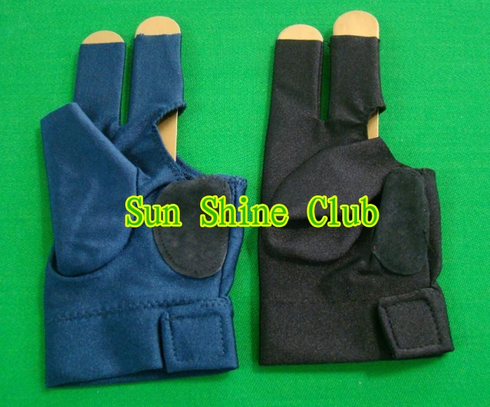 

Free shipping 2pcs/lot high stretch 3 finger billiard gloves/Pool Table Snooker shooters billiard table 3 finger 9-ball Glove