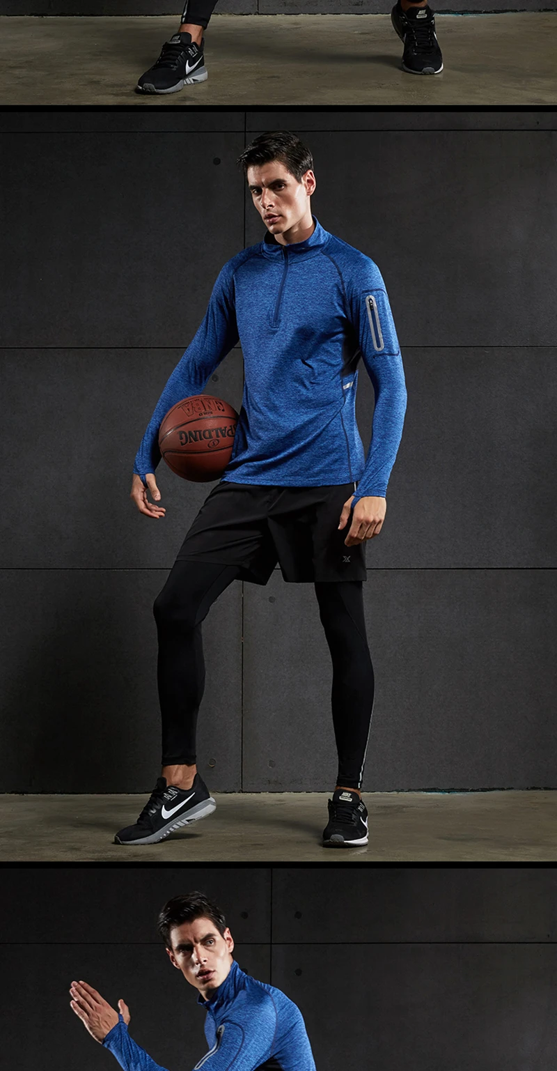 Vansydical мужские спортивные рубашки для бега с длинным рукавом, быстросохнущие дышащие майки для пробежек и тренировок, топы с карманом на молнии
