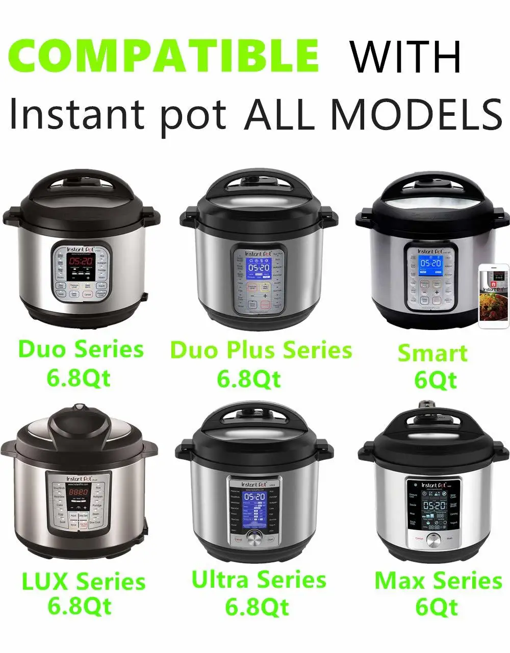 Instant Pot Accessories Set 10 Pcs Compatible with 5,6,8Qt Pressure Cooker Stainless Steel Non-Stick Cooking Tools for Kitchen