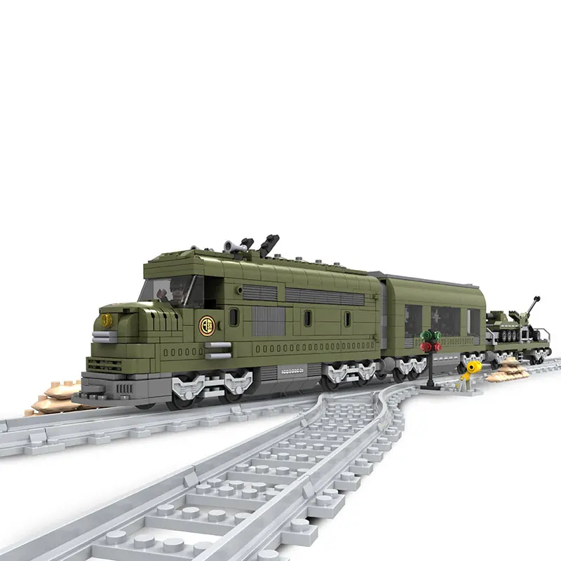 Ausini военный поезд строительный блок кирпичи набор 764 шт Строительный Поезд серии 25003 технические игрушки для детей