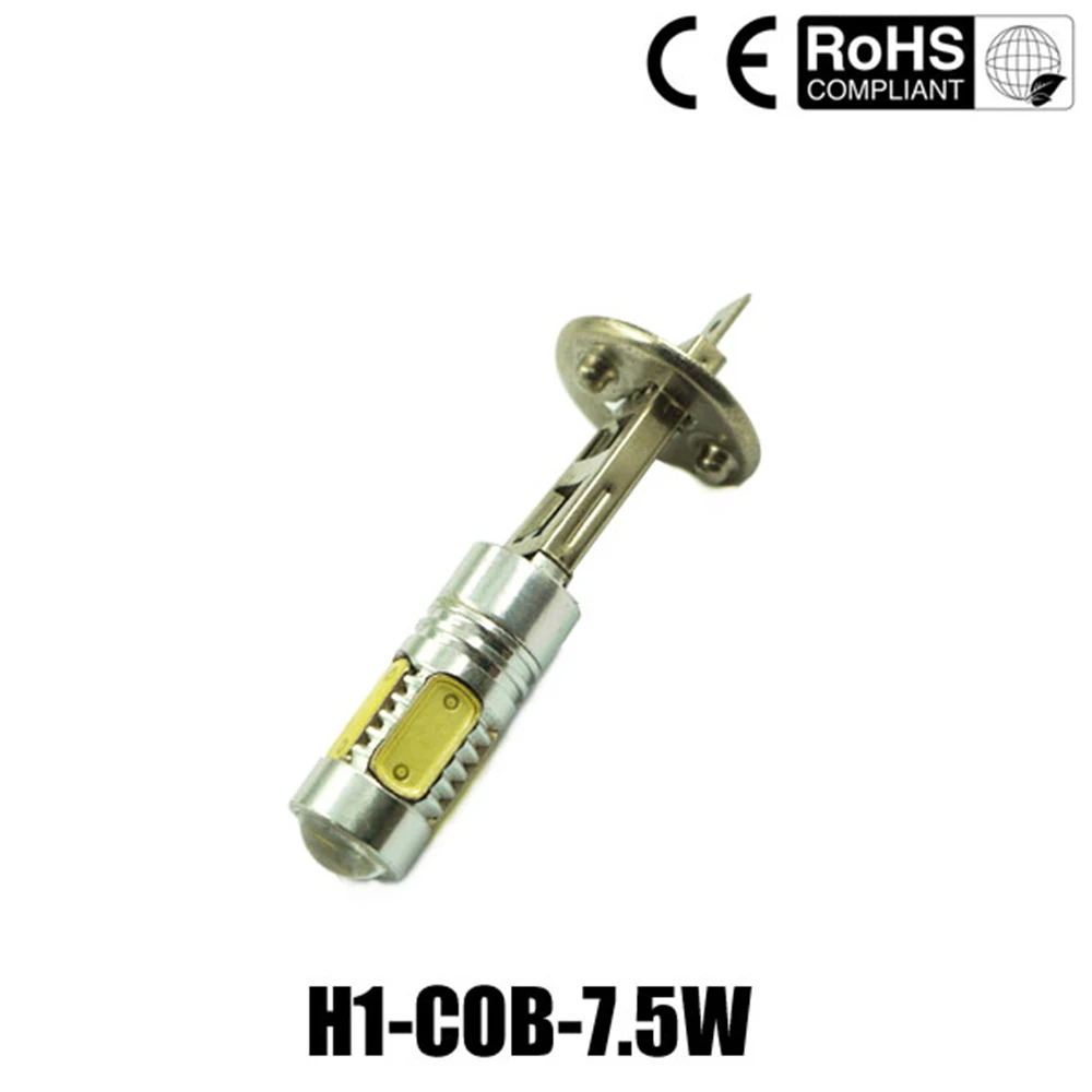

One pcs H1 7.5W Car LED Headlight Auto Fog Lamp COB 12V White Bulb blue green ice blue pink red yellow