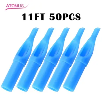

50pcs Tattoo Tips Plastic Nozzles 7FT 5ft 11ft 13ft 9ft Bicos Puntas Para Tatuajes Needles Caps For Tattoo Machine Supplies