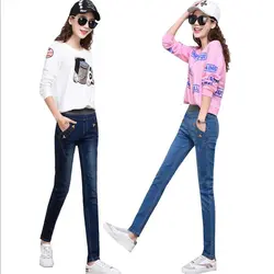 2018 тонкая талия джинсы корейские женские брюки ноги узкие брюки женские джинсы